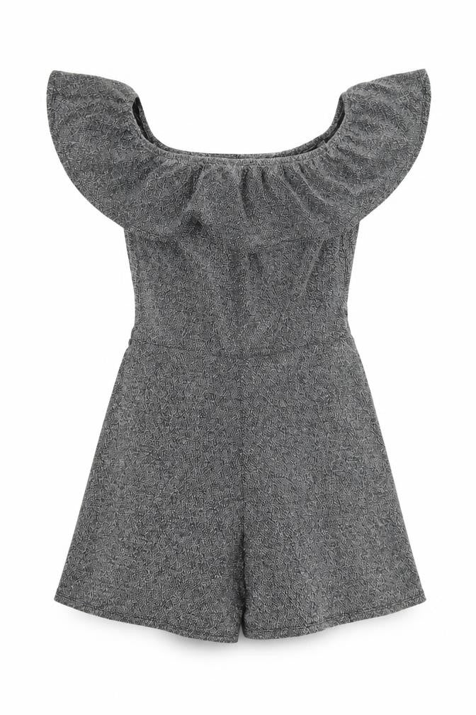 Miss Selfridge Womens Silver Nylon Playsuit One-Piece Size 6 Pullover - Frill