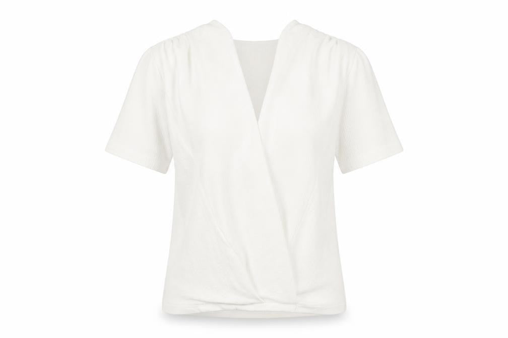 Zara Womens White Polyester Basic Blouse Size S V-Neck