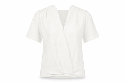 Zara Womens White Polyester Basic Blouse Size S V-Neck