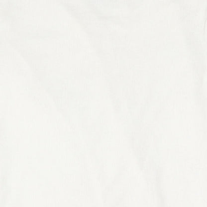 Zara Womens White Polyester Basic Blouse Size S V-Neck