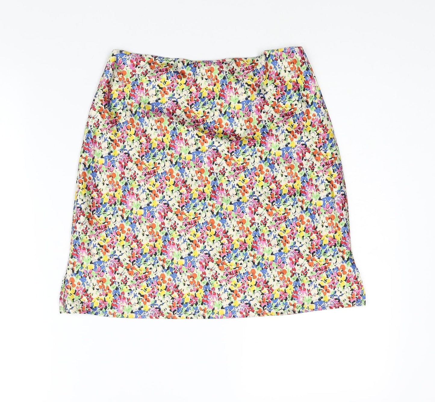Topshop Womens Multicoloured Floral Polyester Mini Skirt Size 8