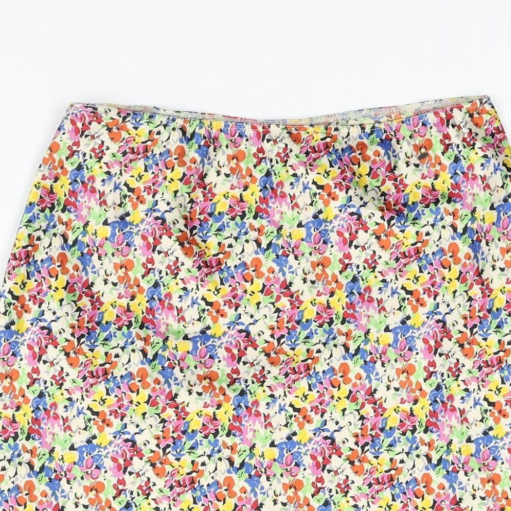 Topshop Womens Multicoloured Floral Polyester Mini Skirt Size 8