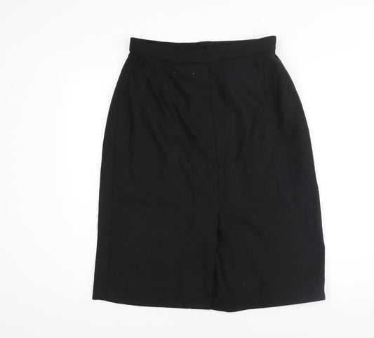 Littlewoods Womens Black Polyester Straight & Pencil Skirt Size 16 Zip
