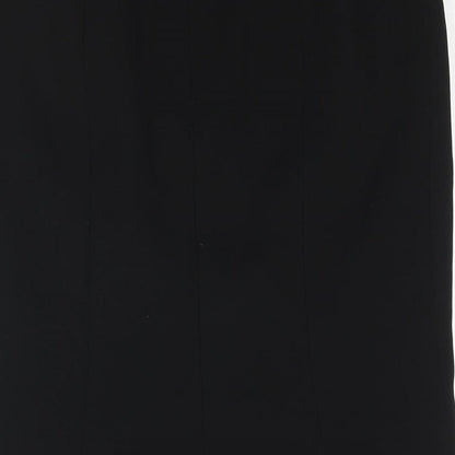 Brand and care label for Principles women’s black polyester straight & pencil skirt, size UK 8, zip