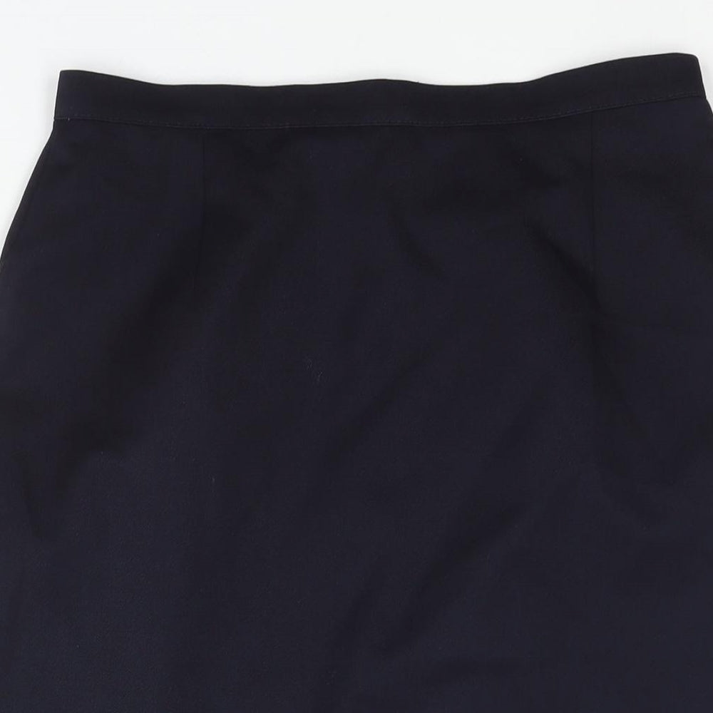 St Michael Womens Blue Polyester Straight & Pencil Skirt Size 14 Zip