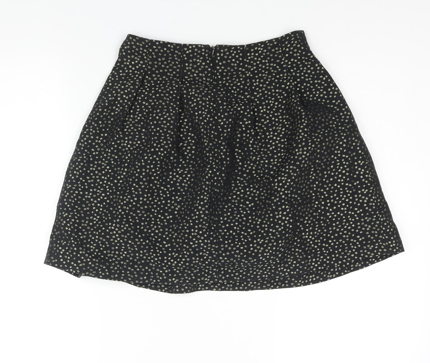 Pimkie Womens Black Polka Dot Polyester A-Line Skirt Size 6 Zip