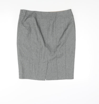 Next Womens Grey Polyester Straight & Pencil Skirt Size 14 Zip