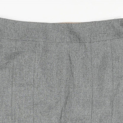 Next Womens Grey Polyester Straight & Pencil Skirt Size 14 Zip