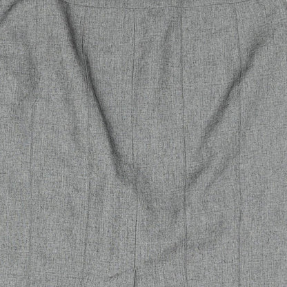 Next Womens Grey Polyester Straight & Pencil Skirt Size 14 Zip