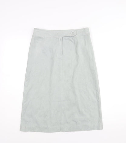 Next Womens Blue Polyester A-Line Skirt Size 10 Zip