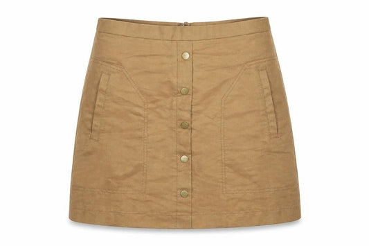 H&M Womens Brown Polyester A-Line Skirt Size 8 Zip