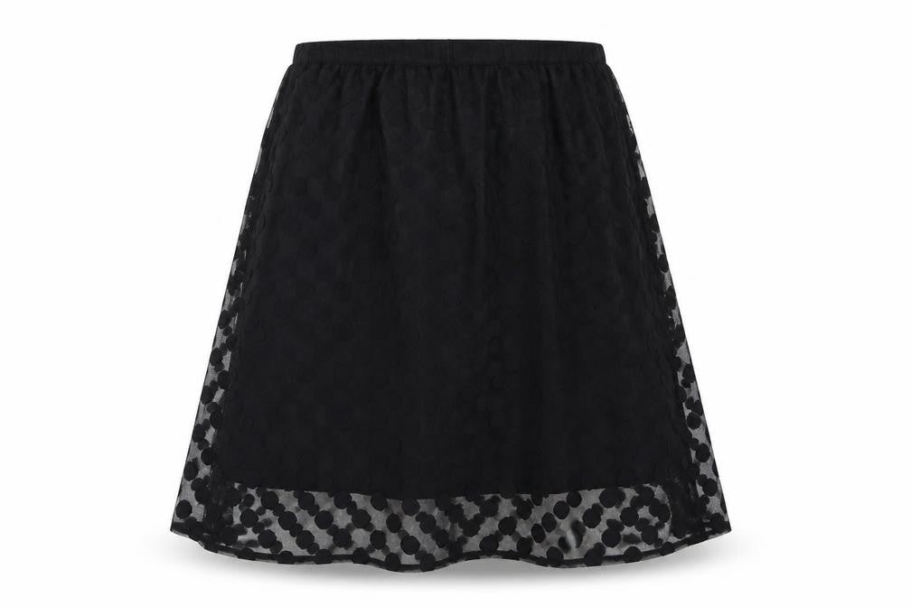 Numph Womens Black Polka Dot Polyamide A-Line Skirt Size 14