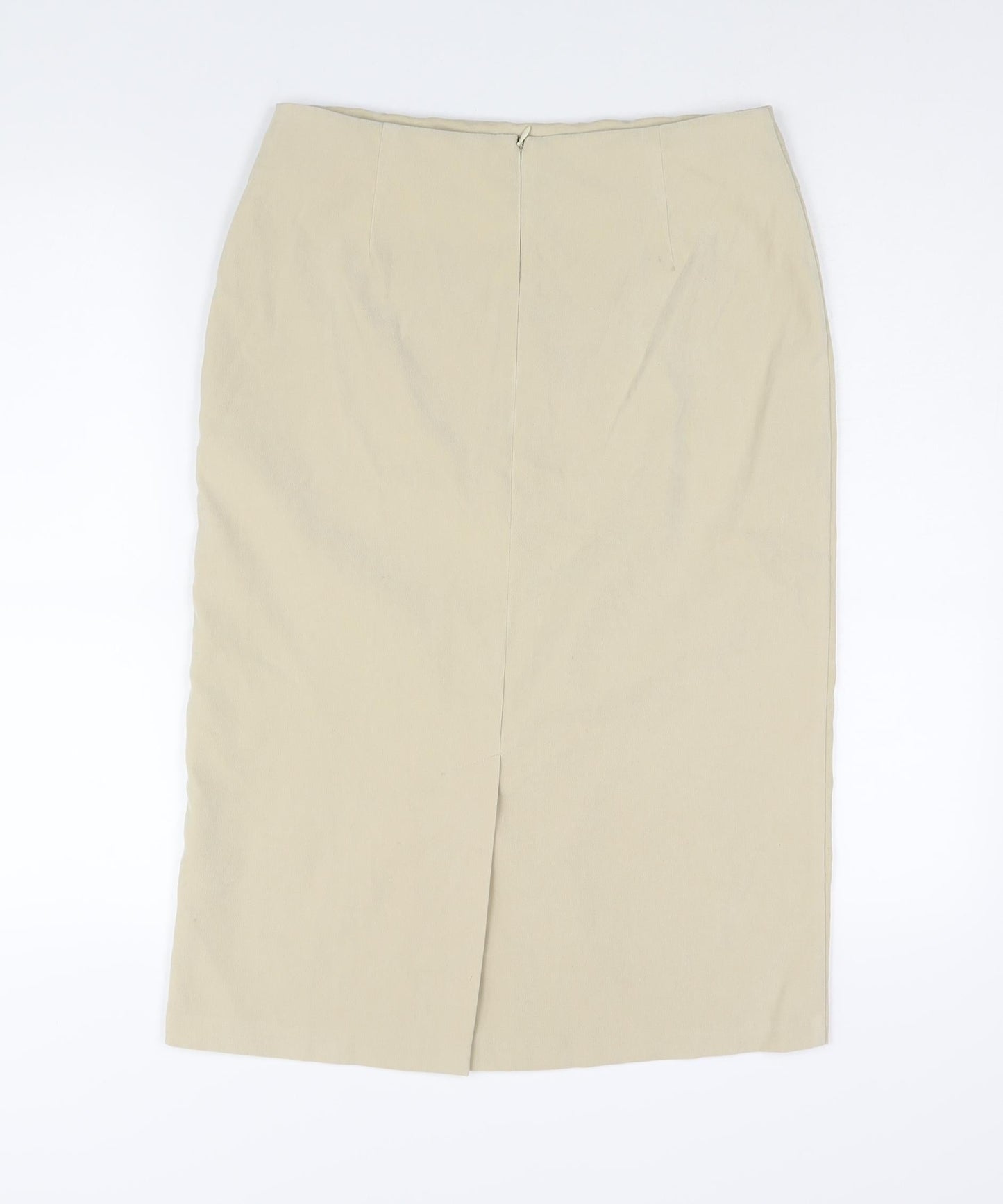 CMD Womens Beige Polyester Straight & Pencil Skirt Size 12 Zip