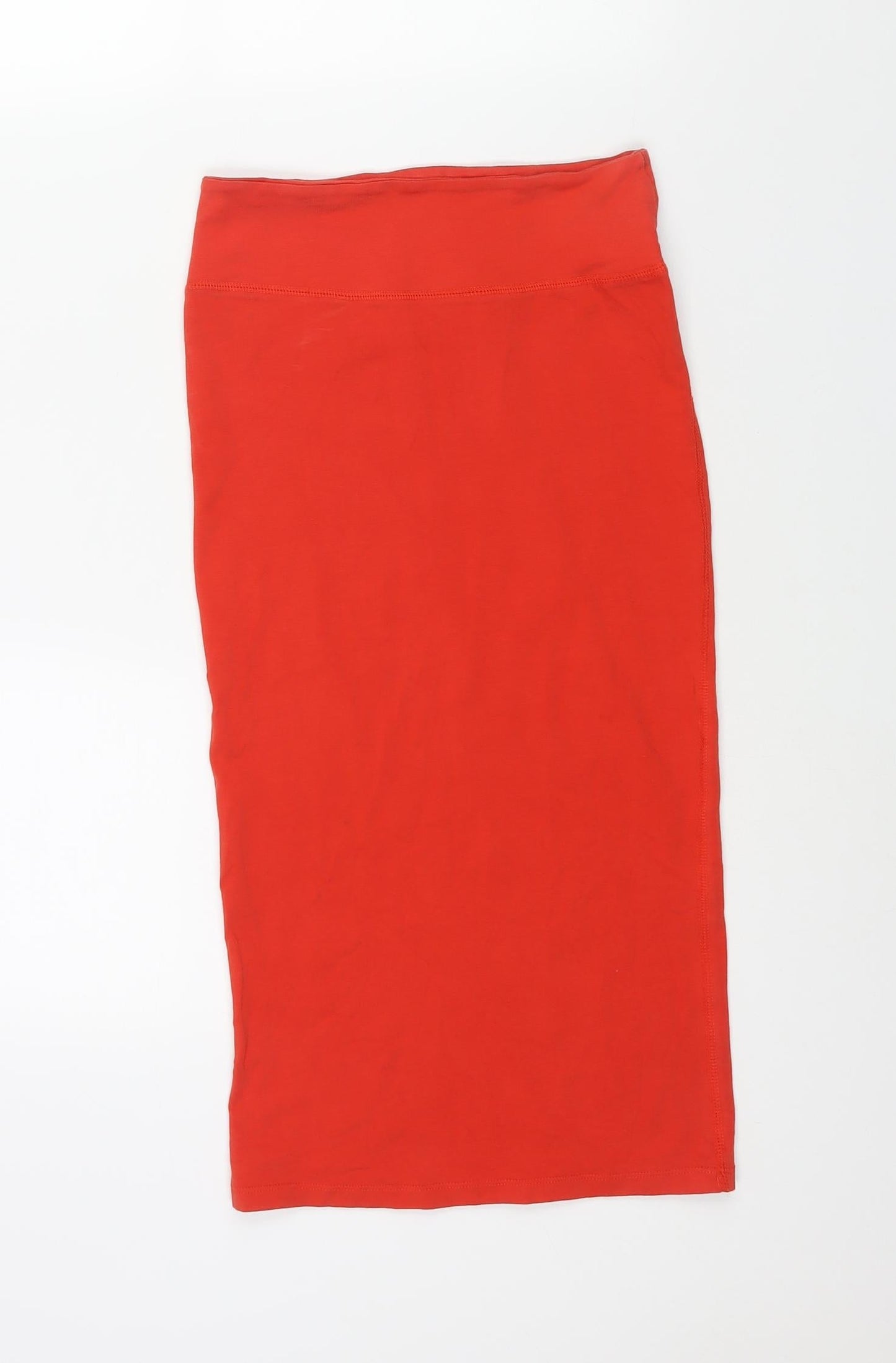River Island Womens Red Cotton Straight & Pencil Skirt Size 8