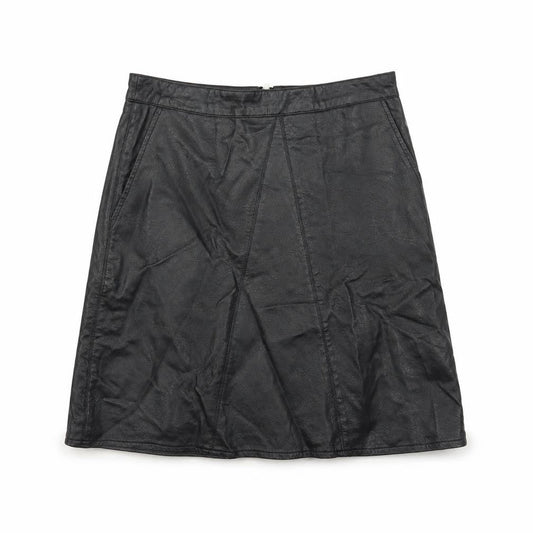 Glassons Womens Black Polyurethane A-Line Skirt Size 10 Zip