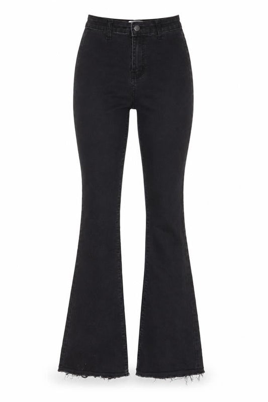 Both from belief Womens Grey Cotton Flared Jeans Size 6 L31 in Regular Zip - Pockets