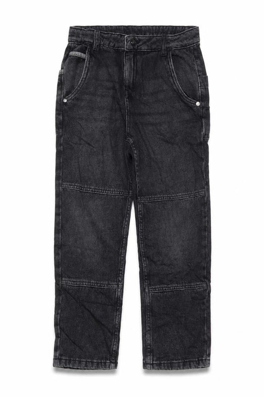 Marks & Spencer Girls Black Cotton Straight Jeans Size 9-10 Years L23 in Regular Zip - Pockets