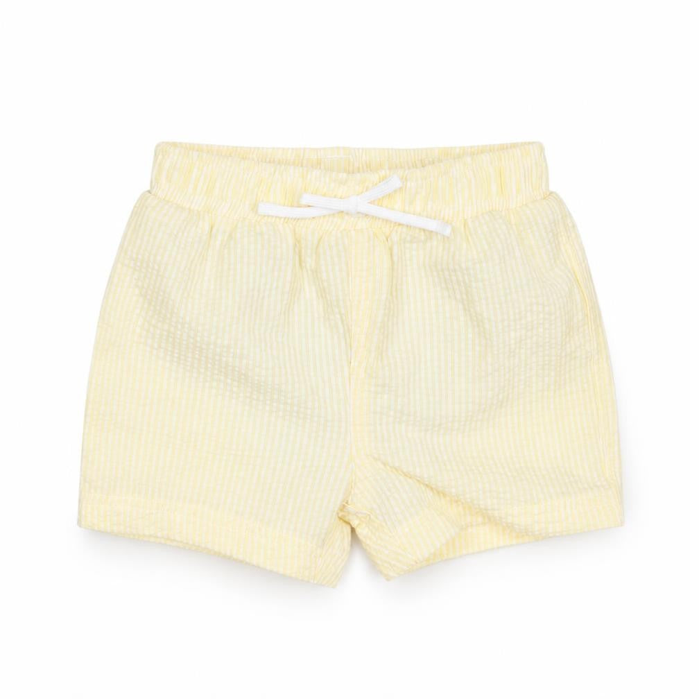 Marks & Spencer Baby Yellow Plaid Cotton Cropped Trousers Size 6-9 Months Drawstring