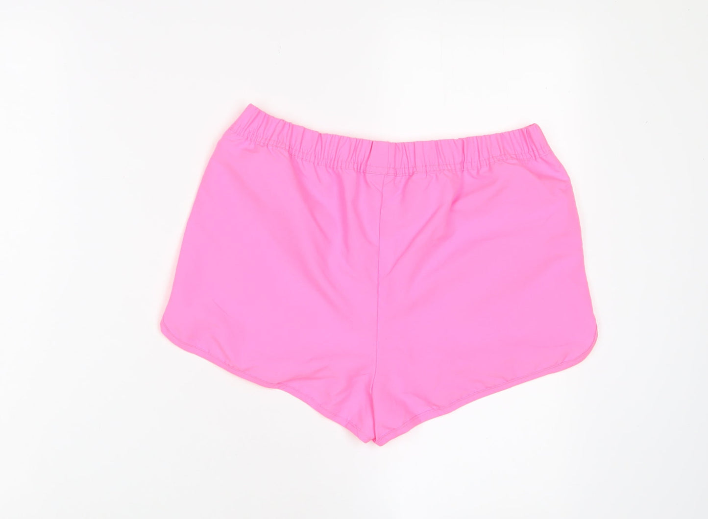 Marks and Spencer Girls Pink Polyester Sweat Shorts Size 12-13 Years Regular Drawstring - Swim shorts