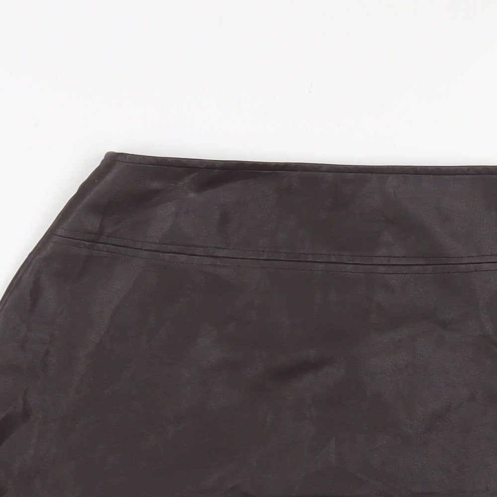 Mario Girls Brown Polyurethane A-Line Skirt Size 10 Years Regular Zip