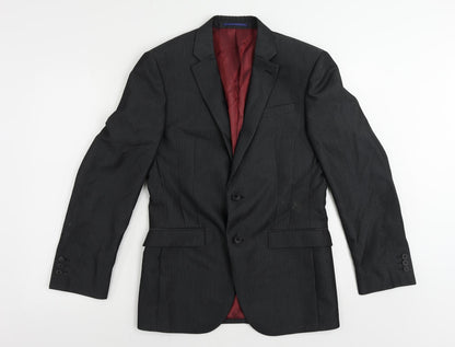Next Mens Black Striped Polyester Jacket Suit Jacket Size 36 Regular