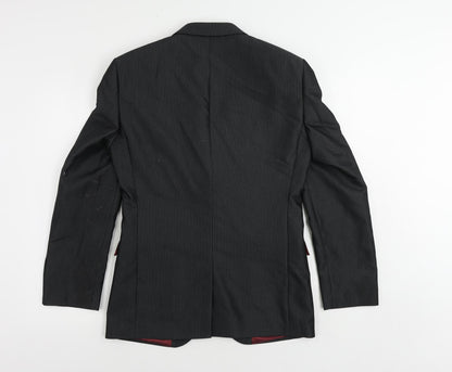 Next Mens Black Striped Polyester Jacket Suit Jacket Size 36 Regular