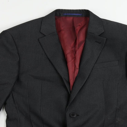 Next Mens Black Striped Polyester Jacket Suit Jacket Size 36 Regular