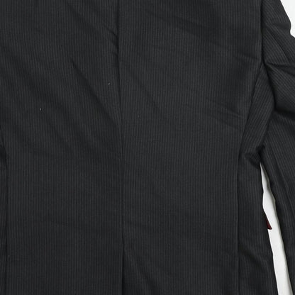 Next Mens Black Striped Polyester Jacket Suit Jacket Size 36 Regular