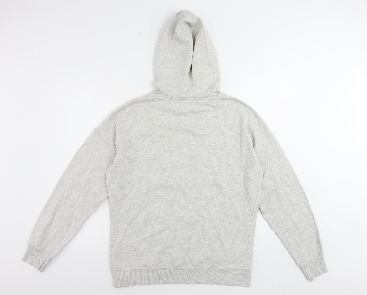 New Look Womens Grey Cotton Pullover Hoodie Size S Pullover - Oversized