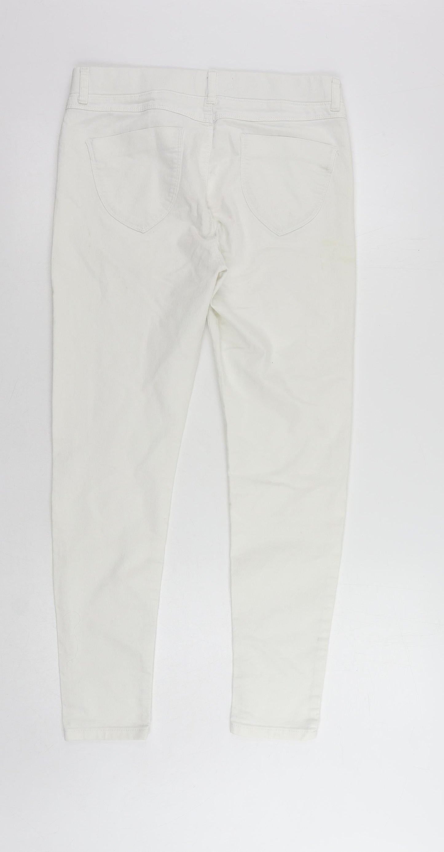 Dorothy Perkins Womens White Cotton Jegging Jeans Size 12 L27 in Regular - Elastic Waist