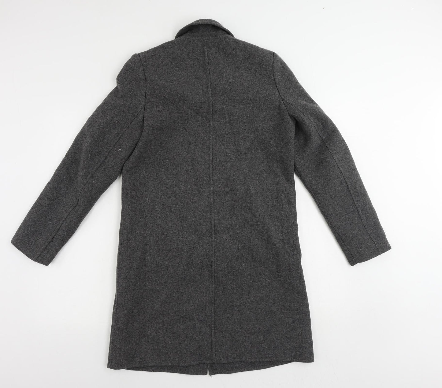 Zara Womens Grey Overcoat Coat Size XS Snap