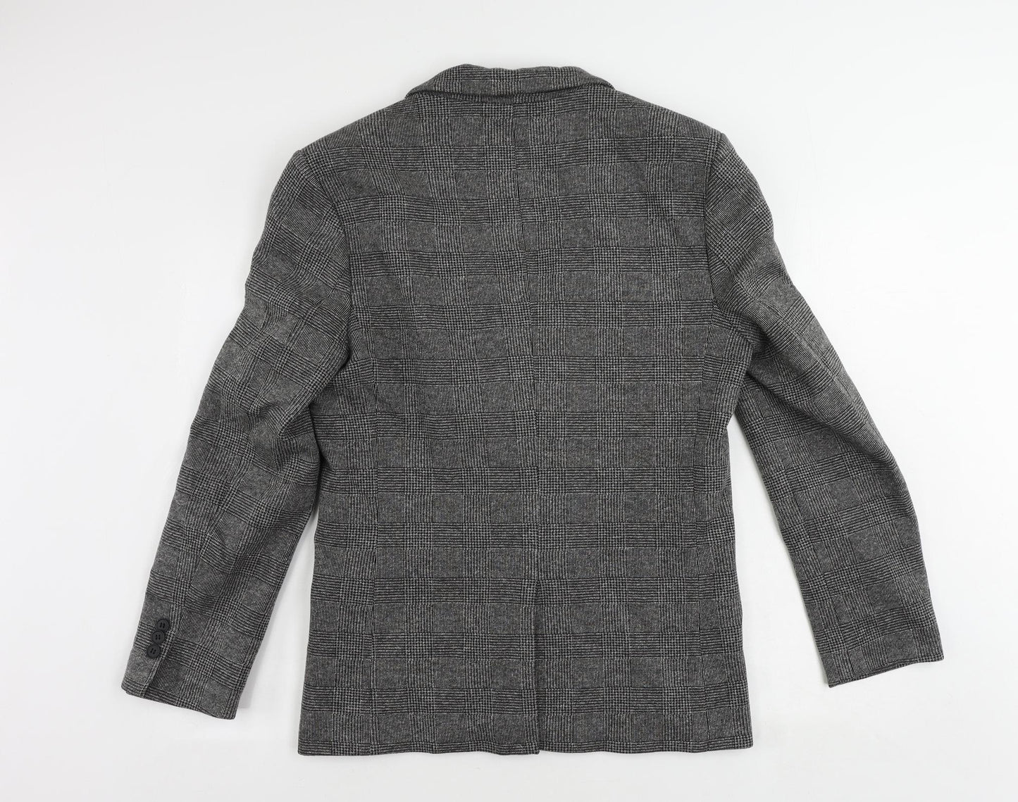 River Island Mens Grey Plaid Polyester Jacket Blazer Size 40 Regular