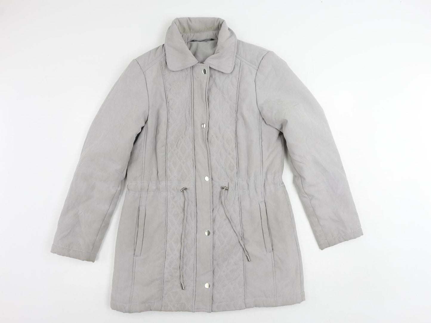 Bonmarché Womens Grey Overcoat Coat Size 10 Zip
