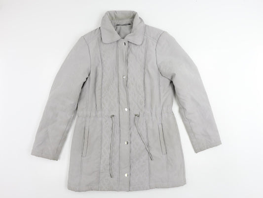 Bonmarché Womens Grey Overcoat Coat Size 10 Zip