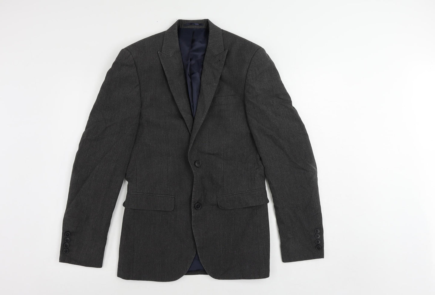 NEXT Mens Grey Polyester Jacket Suit Jacket Size 34 Regular