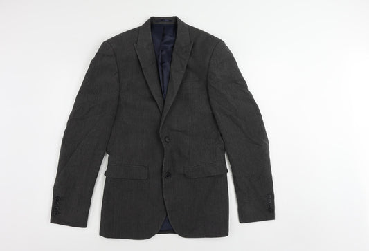 NEXT Mens Grey Polyester Jacket Suit Jacket Size 34 Regular