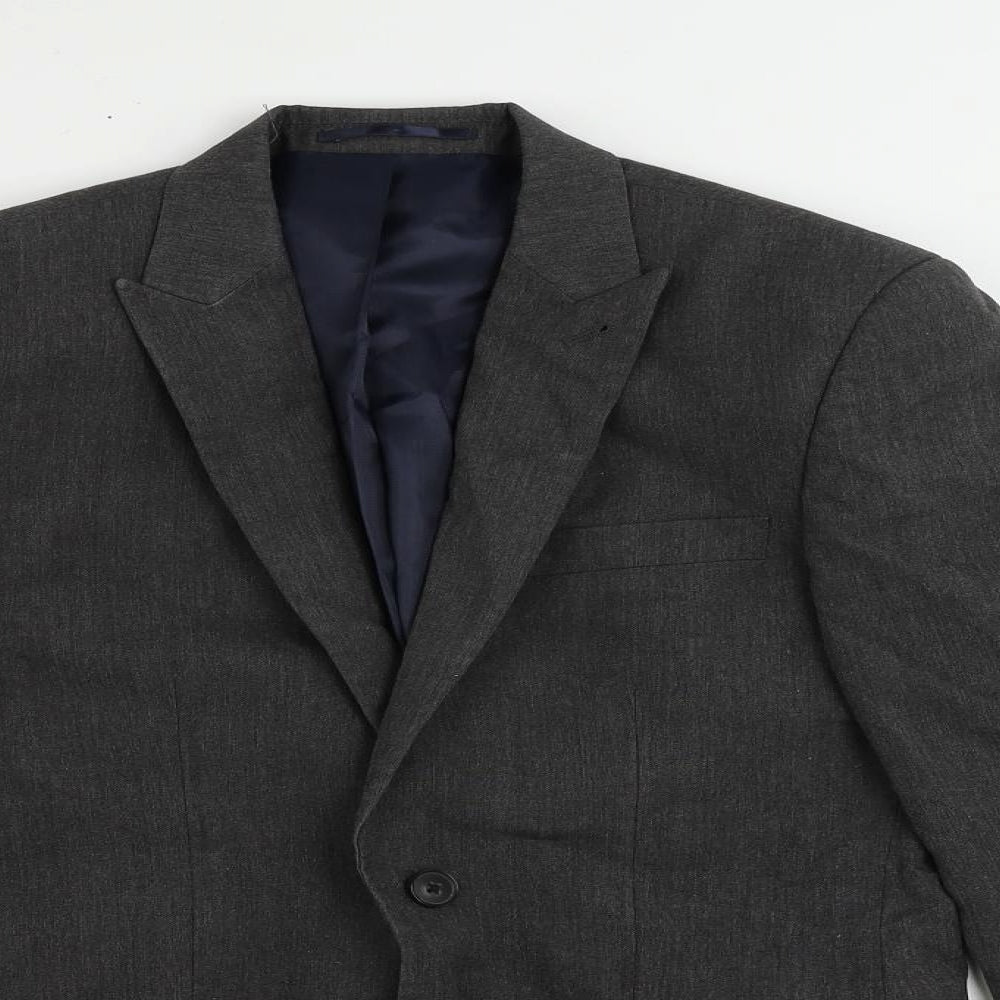 NEXT Mens Grey Polyester Jacket Suit Jacket Size 34 Regular