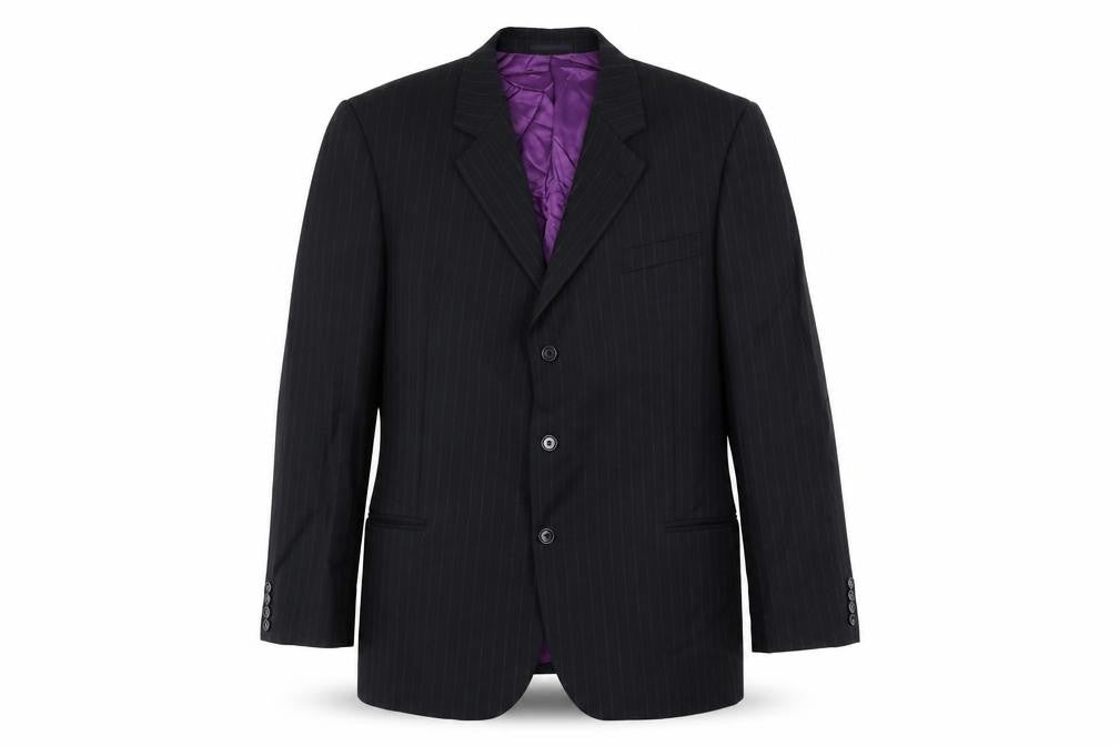 Racing Green Mens Blue Striped Wool Jacket Suit Jacket Size 46 Regular