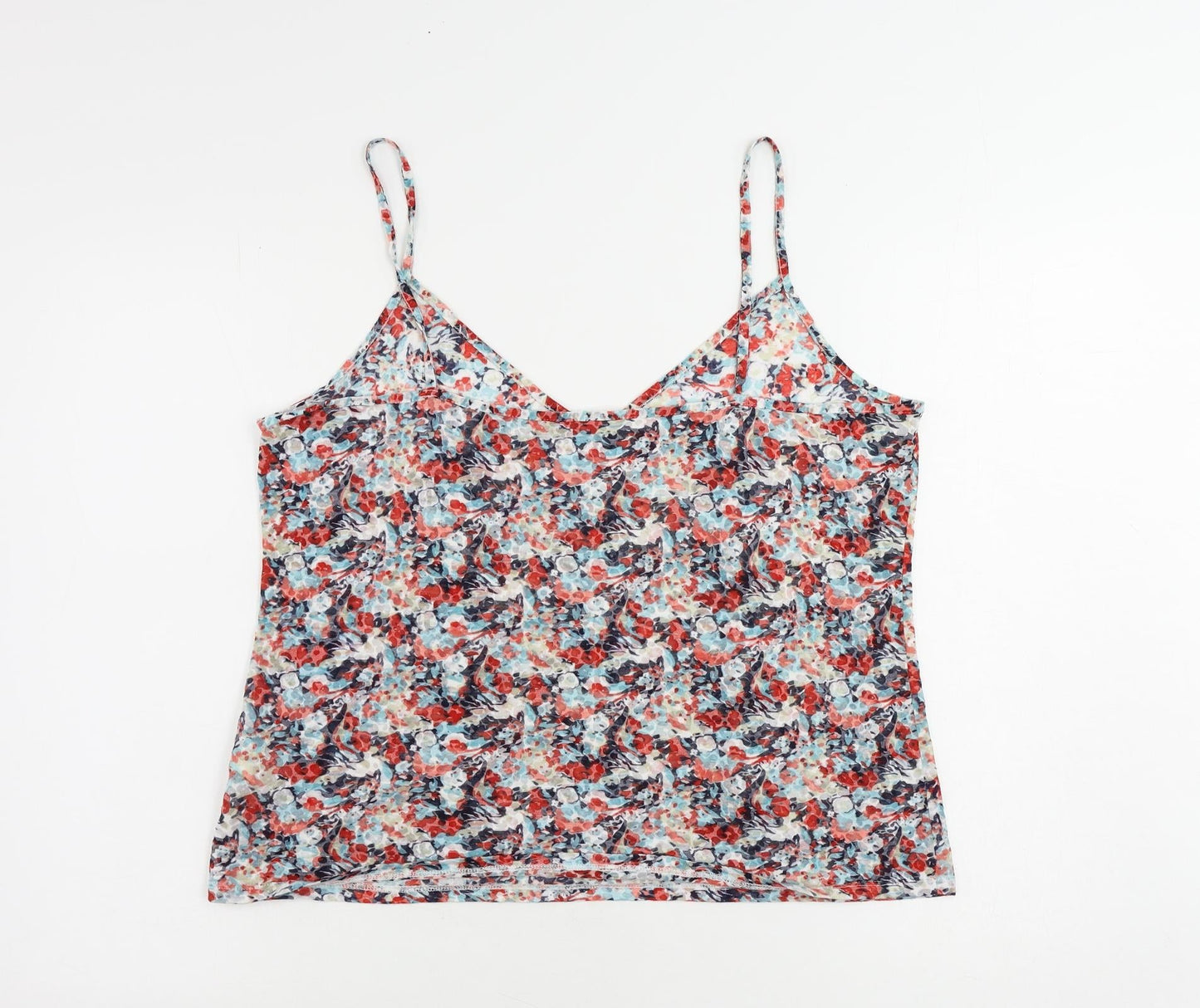Per Una Womens Multicoloured Floral Polyester Camisole Tank Size 20 V-Neck