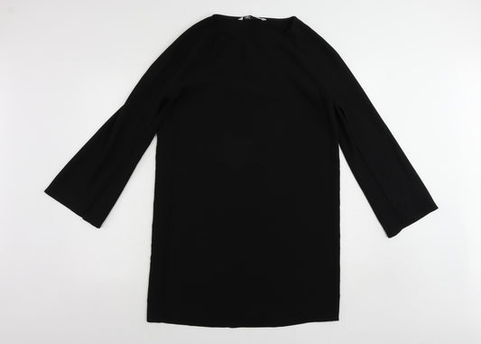 Zara Womens Black Polyester Sheath Size S Boat Neck Pullover
