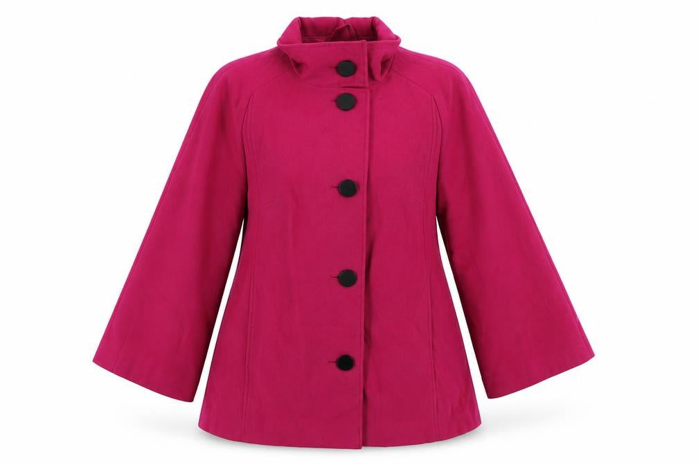 Marks & Spencer Womens Pink Pea Coat Coat Size 12 Button