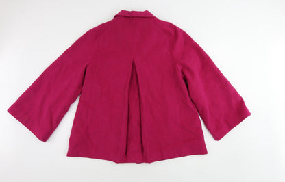 Marks & Spencer Womens Pink Pea Coat Coat Size 12 Button