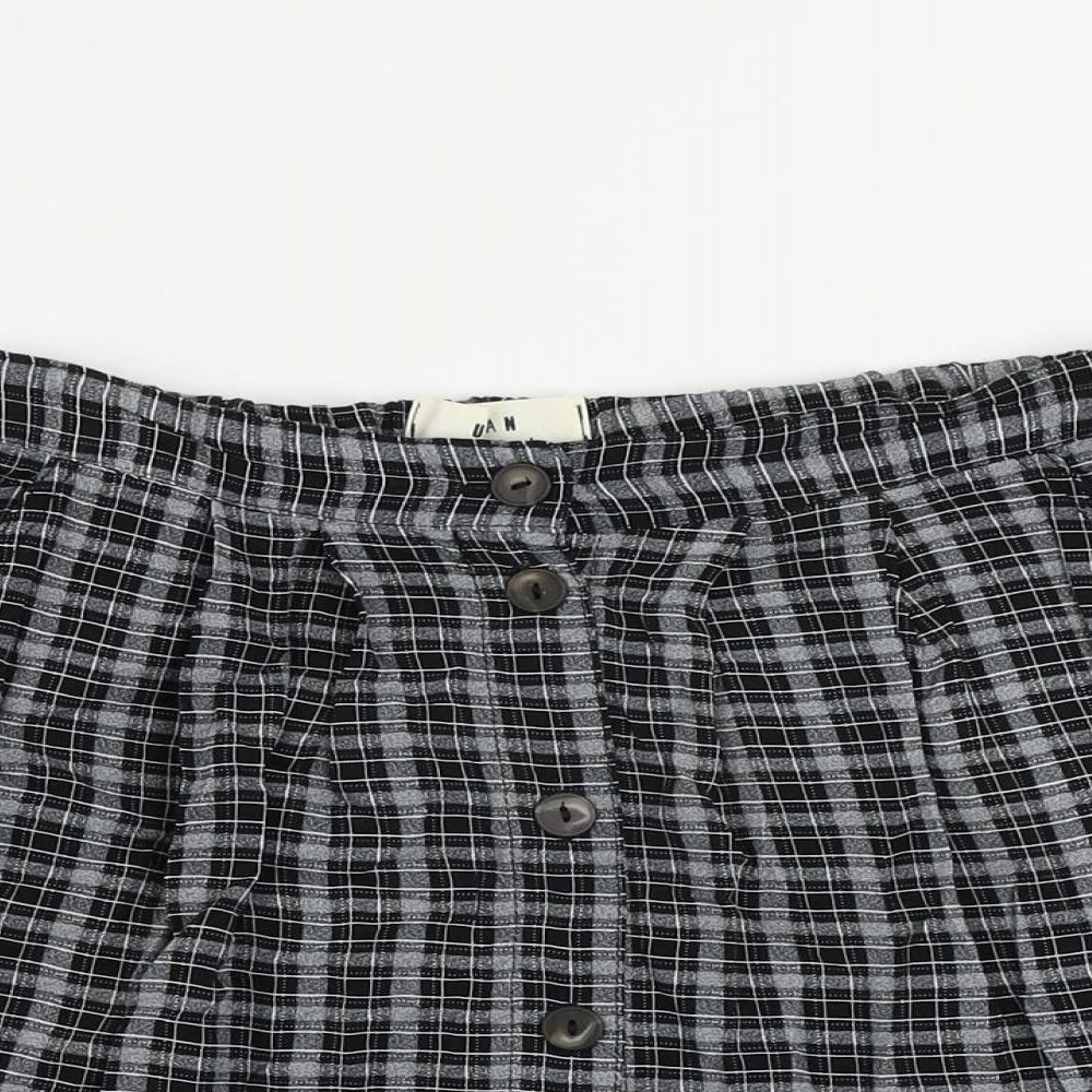 Urban renewal Womens Grey Plaid Viscose Mini Skirt Size S Button - Pockets