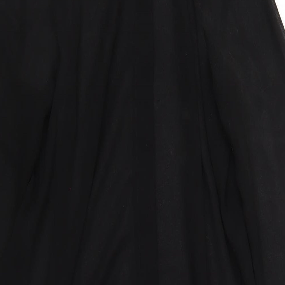 H&M Womens Black Polyester Shirt Dress Size 6 Collared Button
