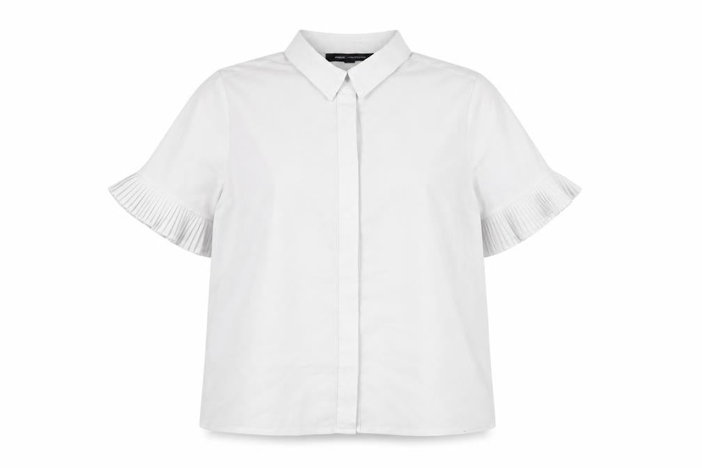 French Connection Womens Grey Polyester Basic Button-Up Size S Collared