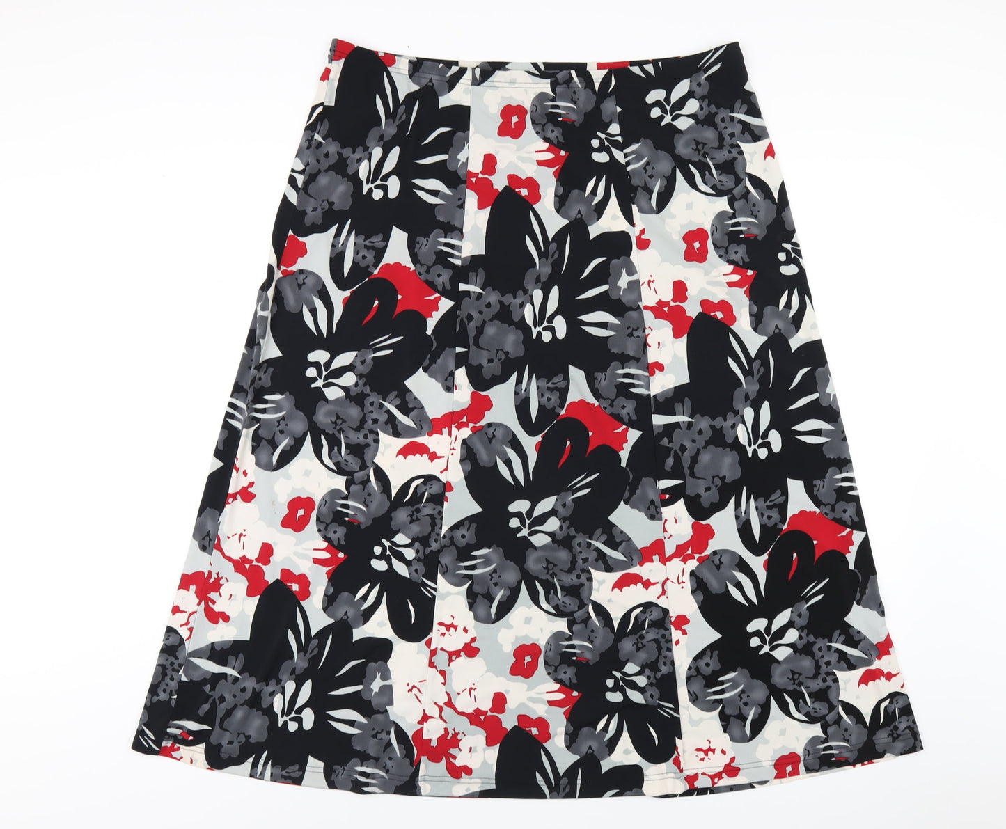 ELVI Womens Multicoloured Geometric Polyester A-Line Skirt Size M