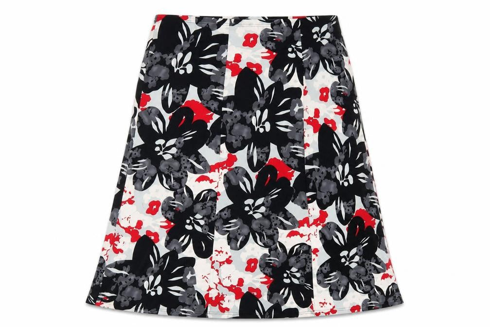 ELVI Womens Multicoloured Geometric Polyester A-Line Skirt Size M