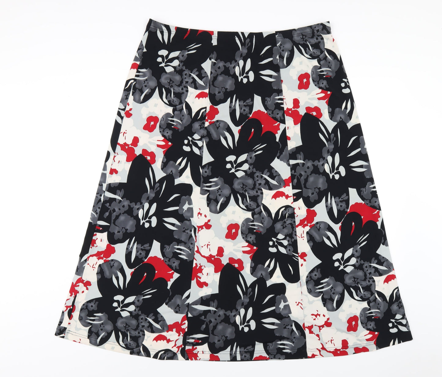 ELVI Womens Multicoloured Geometric Polyester A-Line Skirt Size M