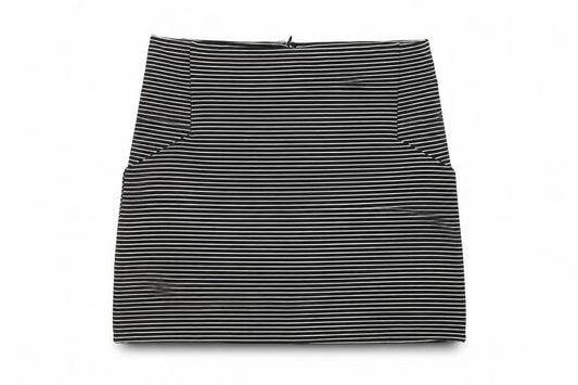 Topshop Womens Black Striped Polyester A-Line Skirt Size 12 Zip