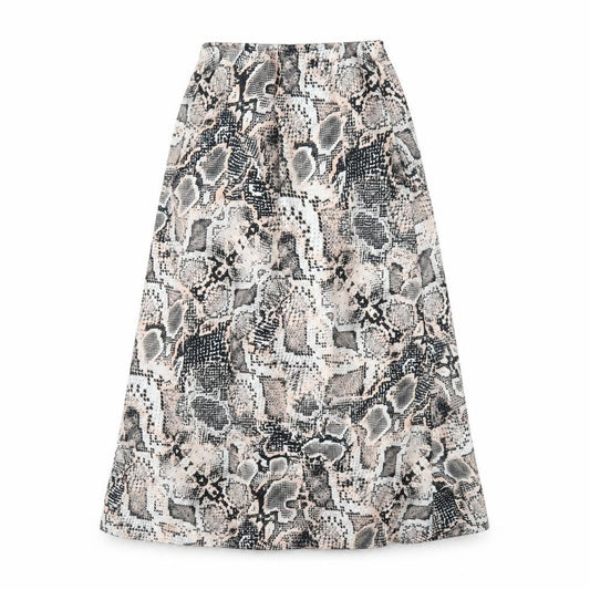 New Look Womens Multicoloured Animal Print Polyester A-Line Skirt Size 8 - Snake Print